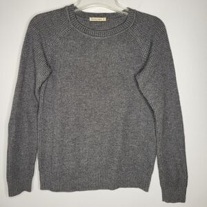 Marine Layer Heather Gray Soft Waffle Knit Sweater Size S Minimalist Cozy Fit